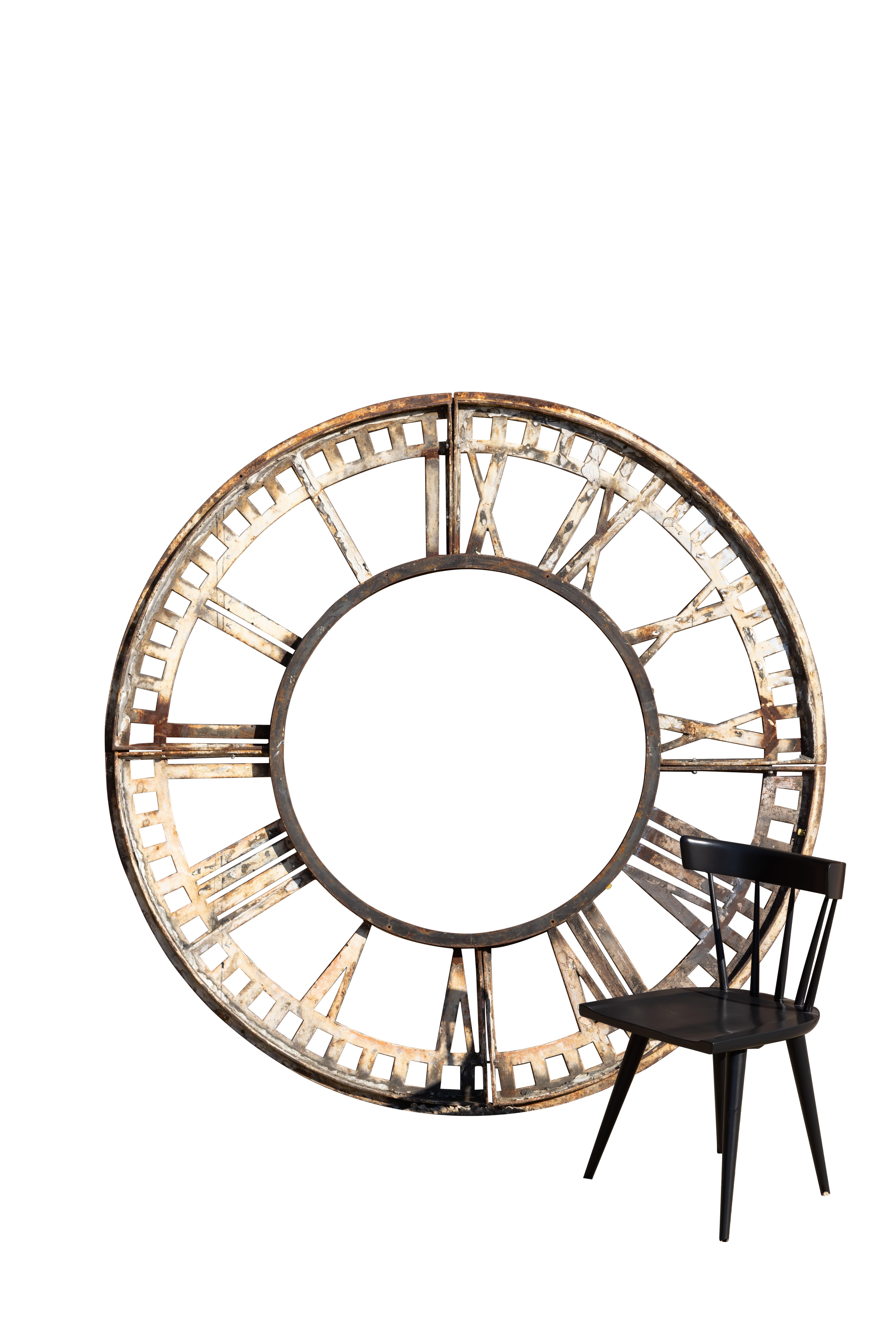Forged Clock Frame from Original Penn Station Train Waiting Room, 6-ft diameter, c 1910 For Sale