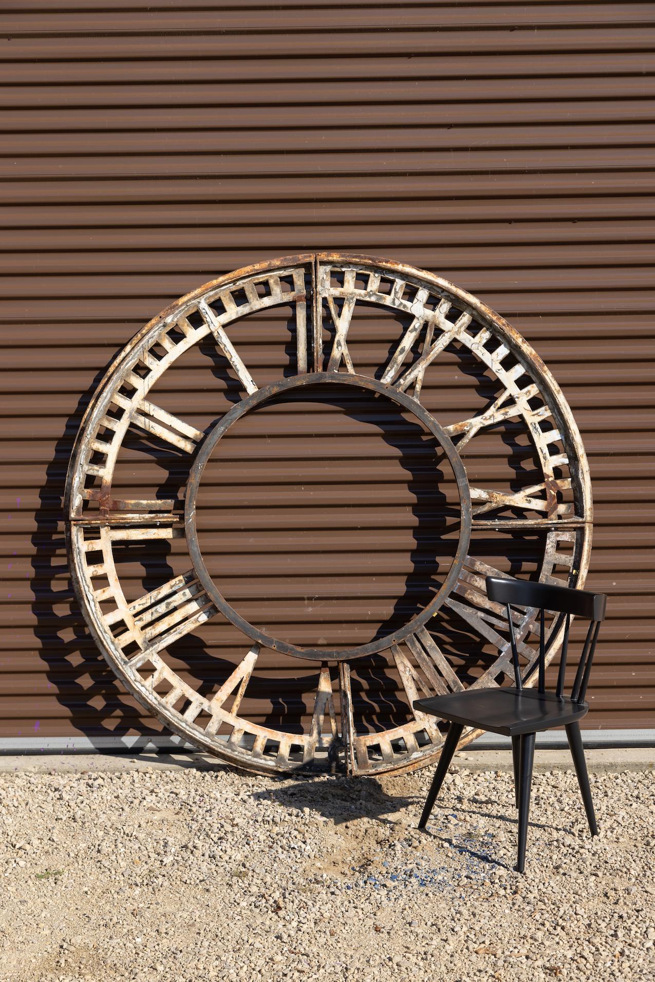 Clock Frame from Original Penn Station Train Waiting Room, 6-ft diameter, c 1910 In Fair Condition For Sale In Madison, WI