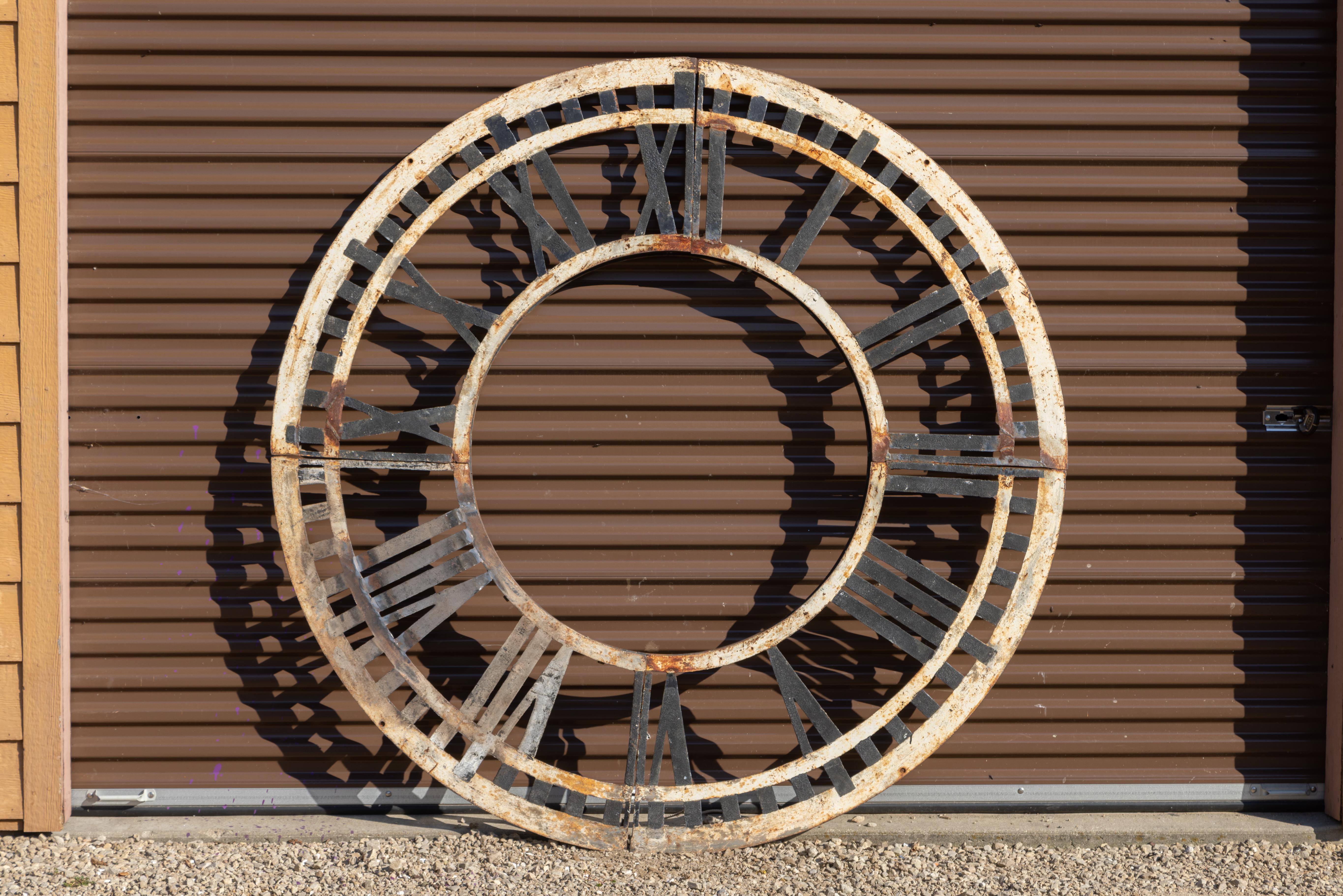 Forged Clock Frame from Original Penn Station Building in NYC, 6-ft diameter, c 1910 For Sale