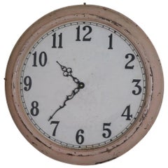 Clock from Factory Wall, Early 20th Century Industrial, Battery Operated