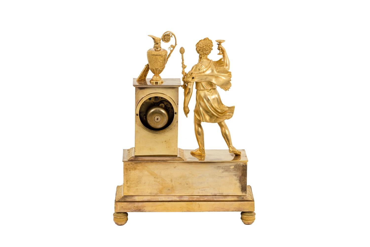 Clock in Gilt Bronze, Empire Period In Fair Condition For Sale In Saint-Ouen, FR
