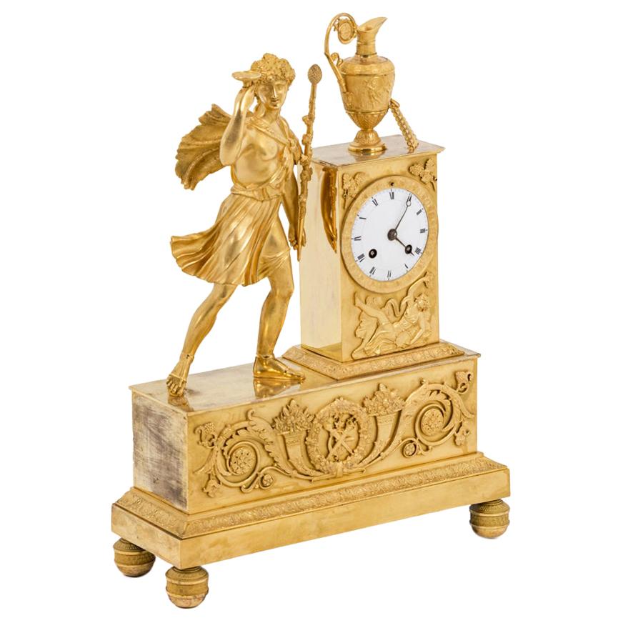 Clock in Gilt Bronze, Empire Period For Sale