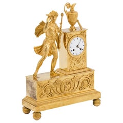 Antique Clock in Gilt Bronze, Empire Period