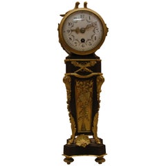 Clock Miniature Bronze Patinated and Gilded