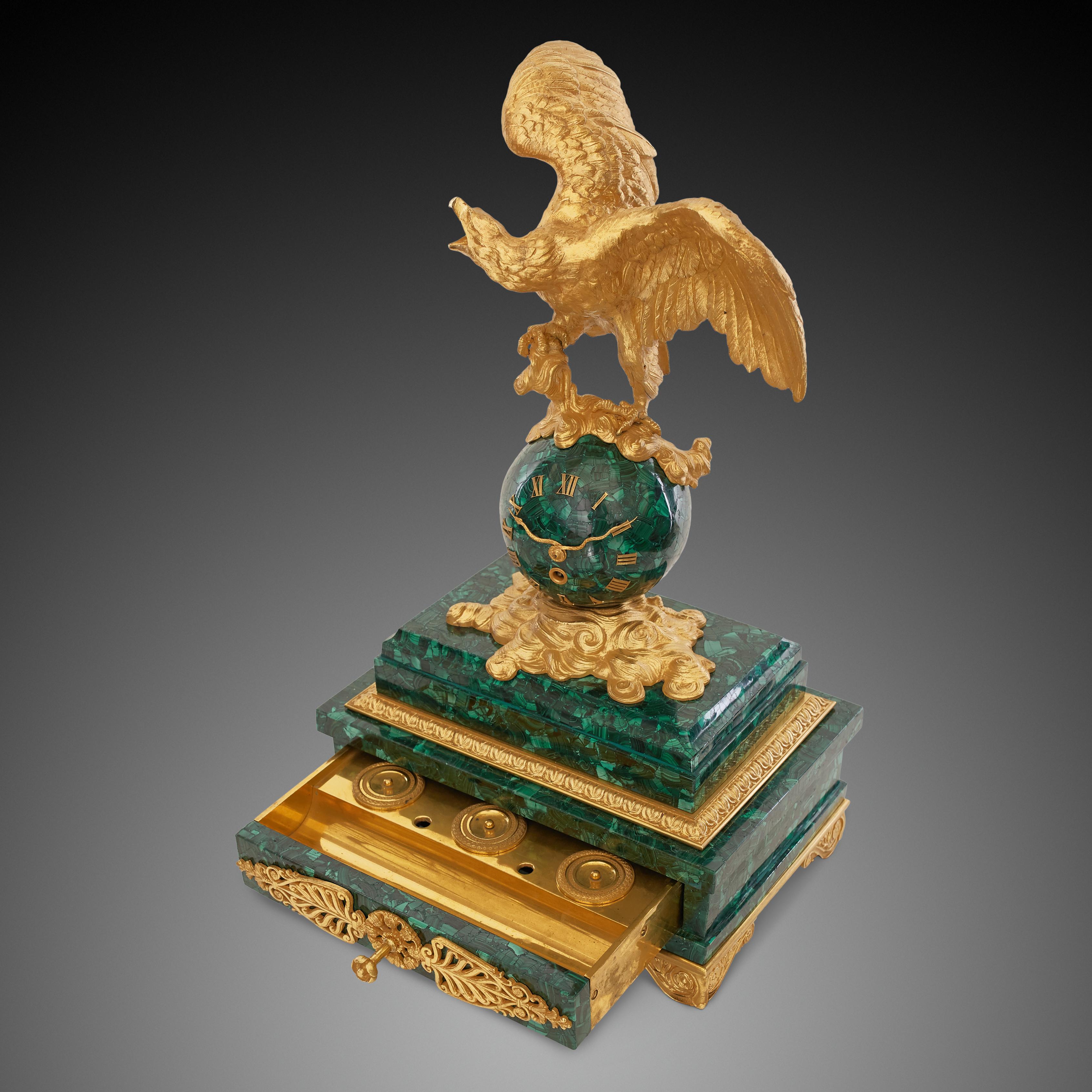 Clock on the Desk, 19th Century, Napoleon III Period In Good Condition For Sale In Warsaw, PL