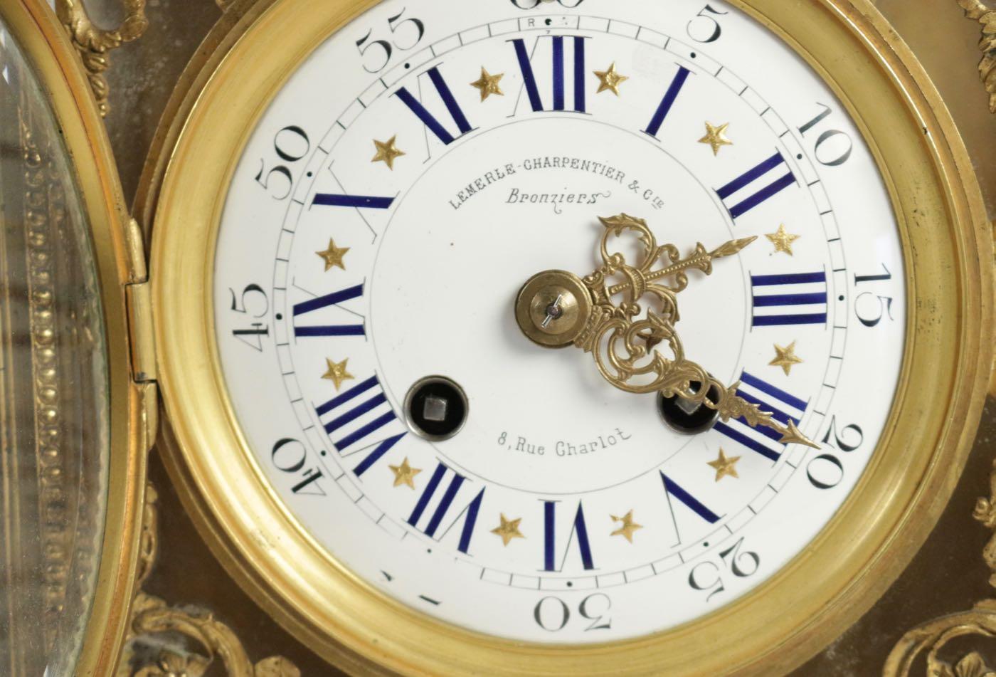 Clock Set, 19th Century, Lemerle Charpentier For Sale 3