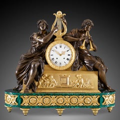 Clock Set 19th Century Louis Philippe Charles X Period by Leroy À Paris