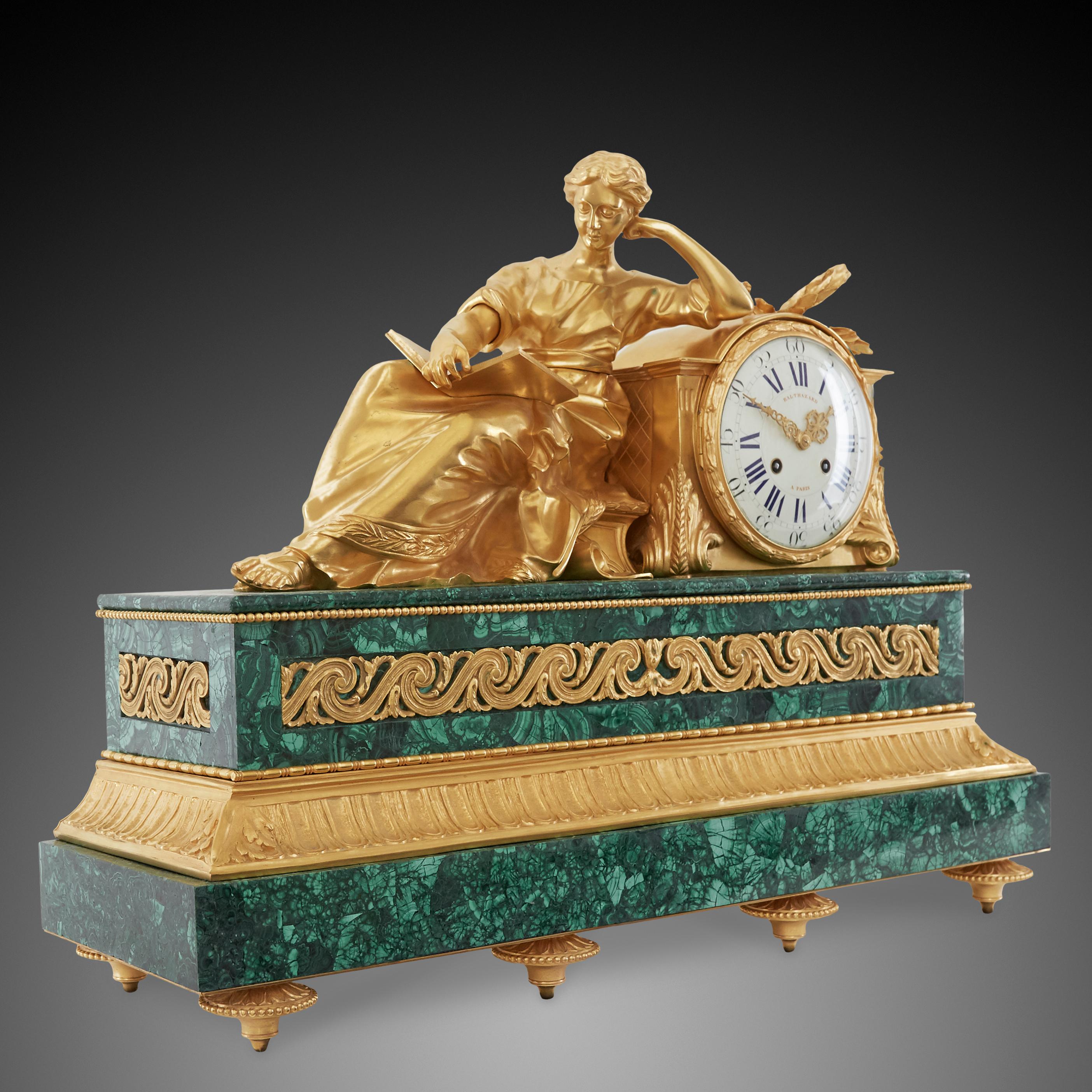 Clock Set 19th Century Napoleon III Period by Balthazard À Paris In Excellent Condition In Warsaw, PL