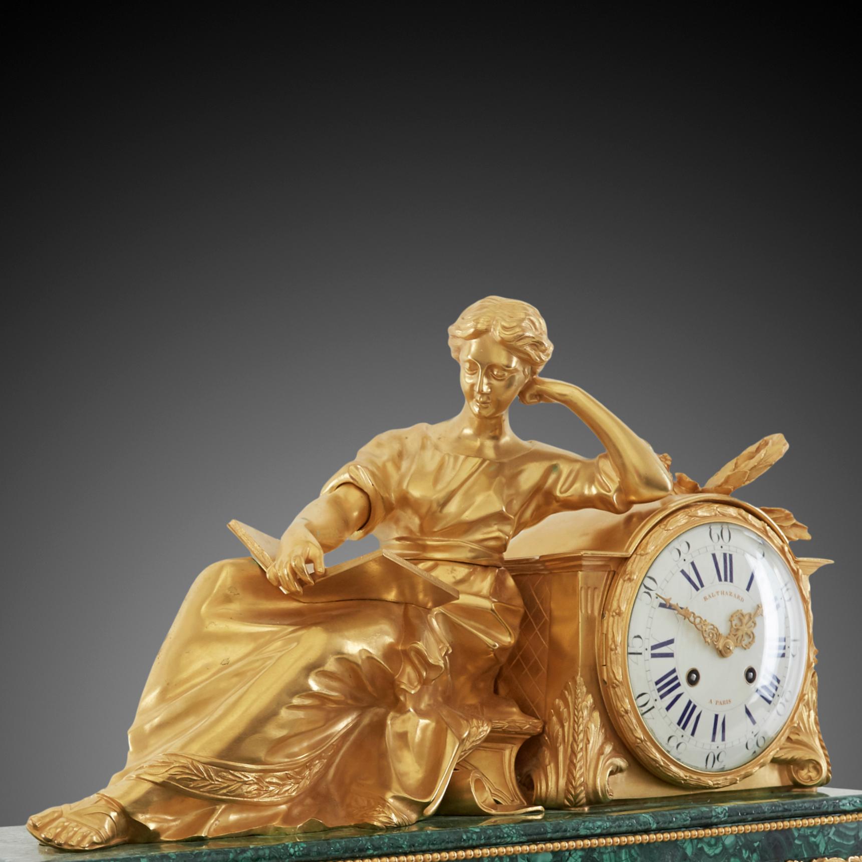 Clock Set 19th Century Napoleon III Period by Balthazard À Paris 1
