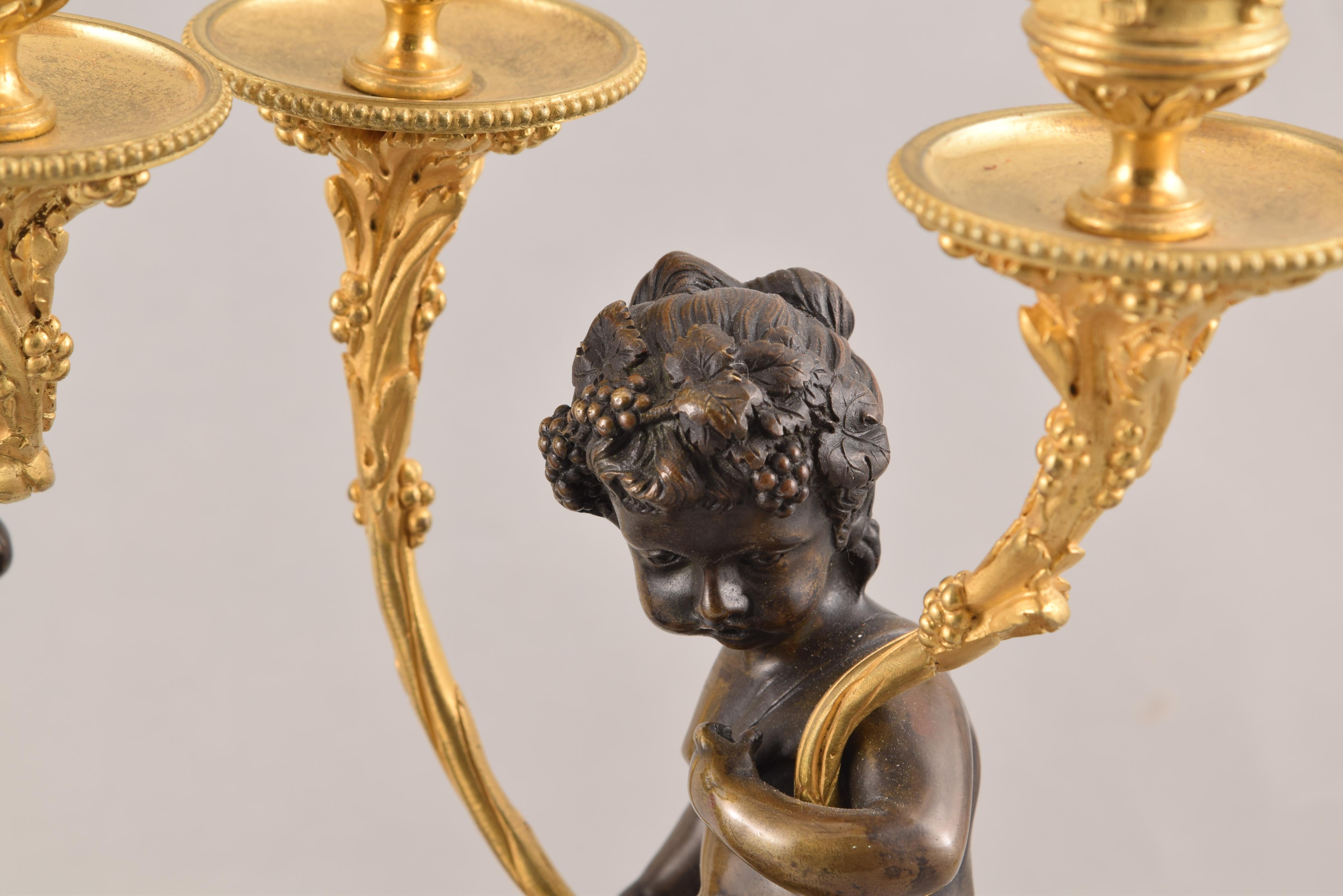 Uhrenset, Bronze, Rouge Griotte, Etc, Frankreich, 19. Jahrhundert nach Clodion im Angebot 12