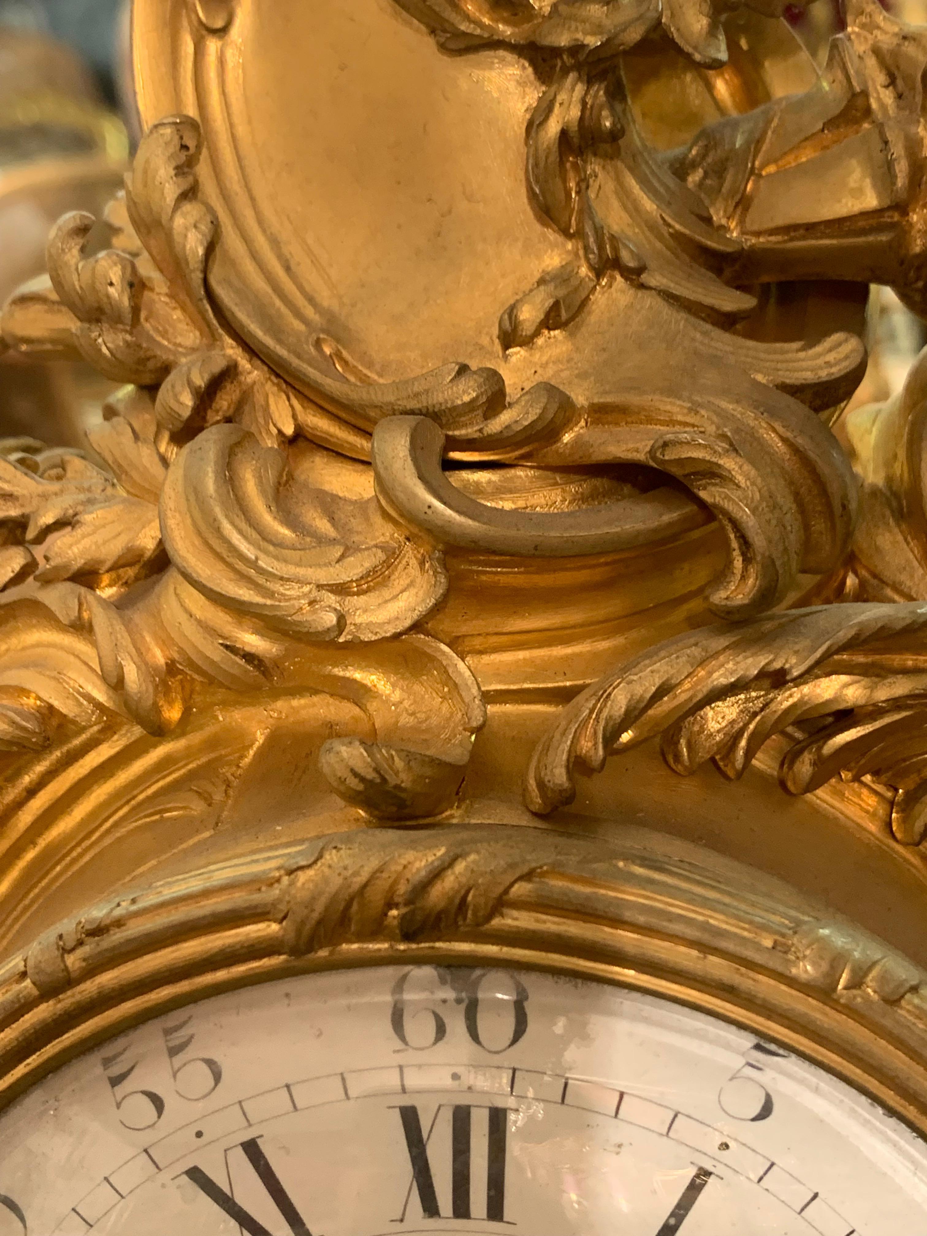 Uhrenset aus Bronze dreiteilig (Französisch) im Angebot