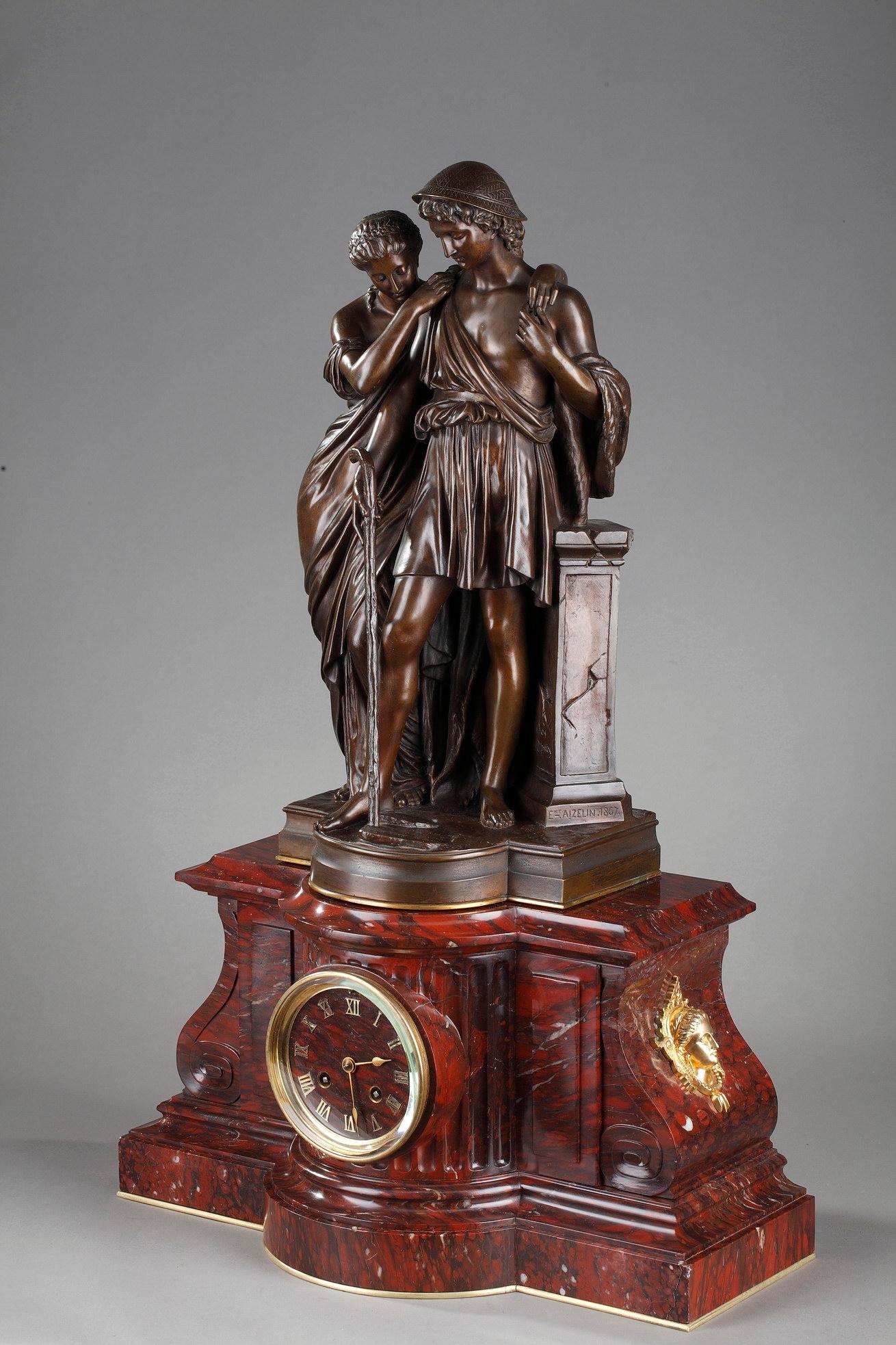 Clock Shepherds of Arcadia by Aizelin and Barbedienne For Sale 1