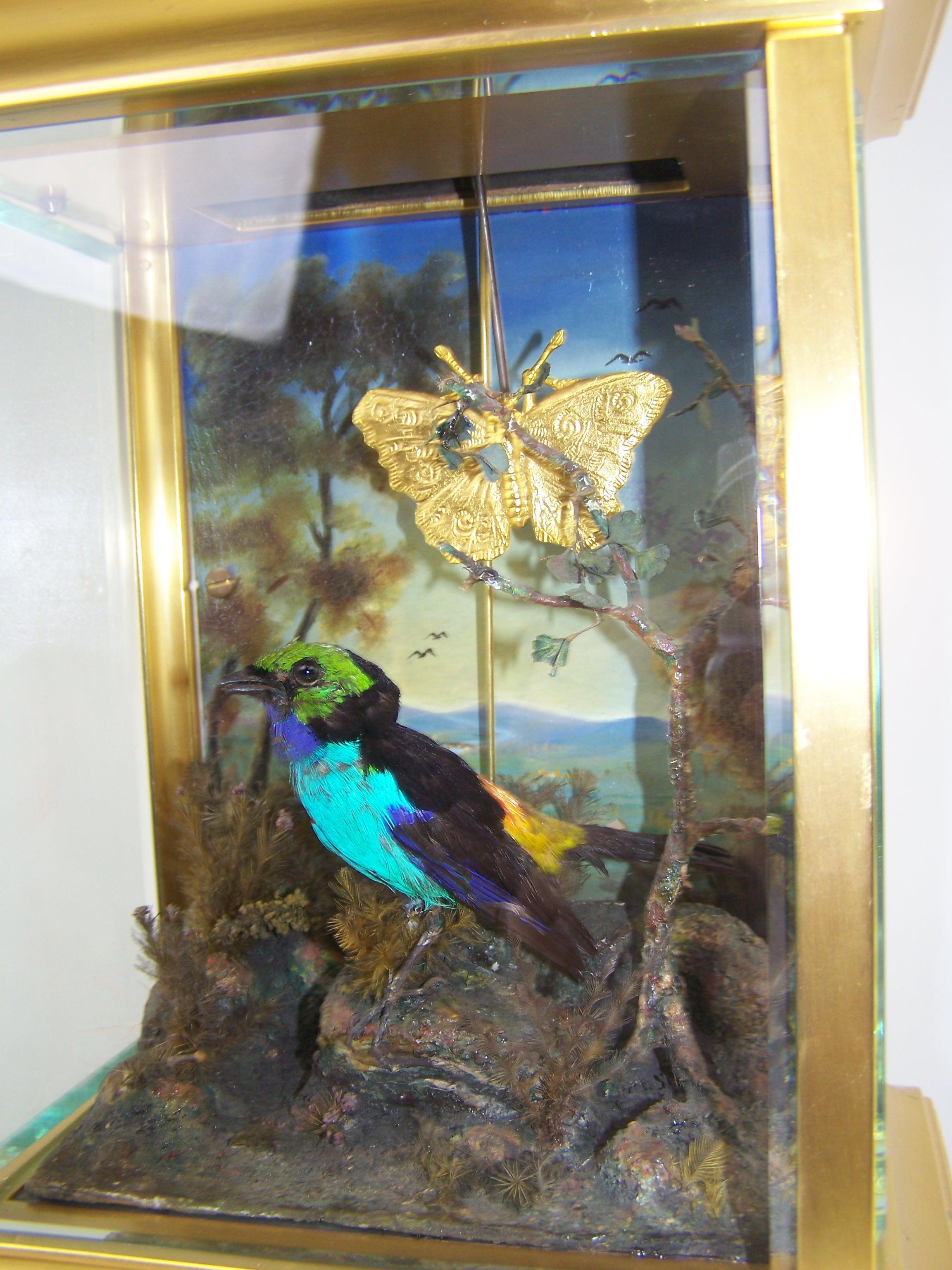 Late Victorian Clock with Singing Bird Automaton by Bontems For Sale