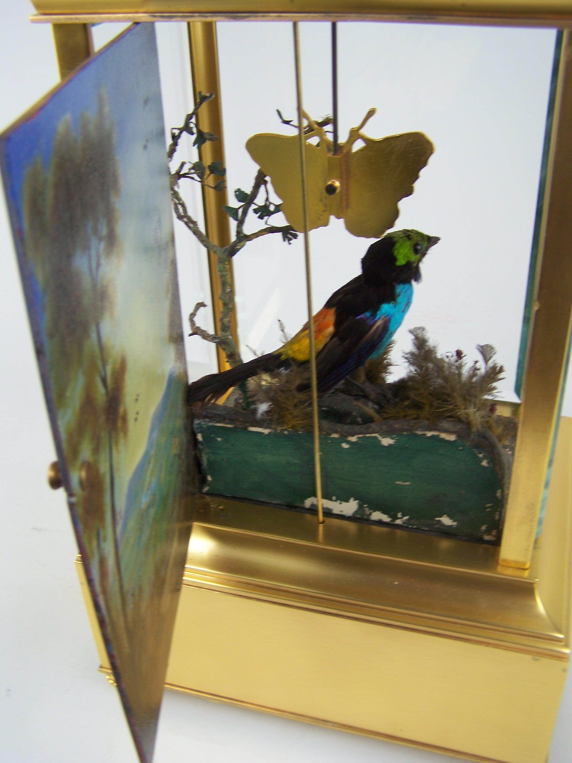 19th Century Clock with Singing Bird Automaton by Bontems For Sale