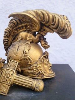 Clock With Warrior Helmet, Bronze, 19th Century