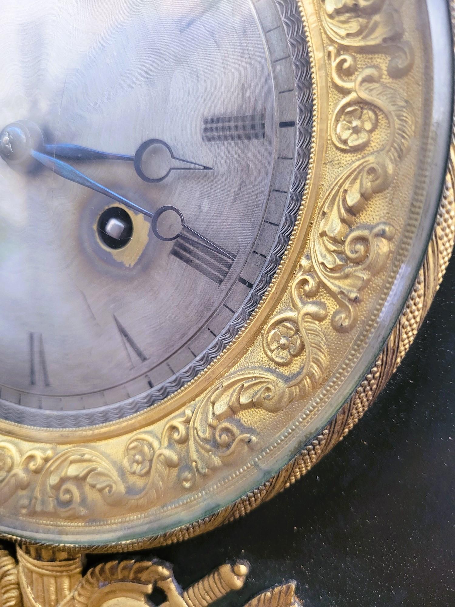 Clock With Warrior Helmet, Bronze, 19th Century For Sale 3