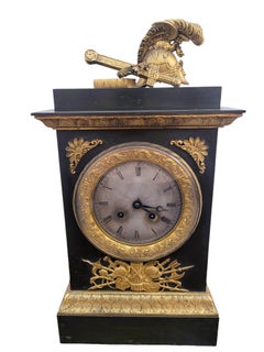 Clock With Warrior Helmet, Bronze, 19th Century
