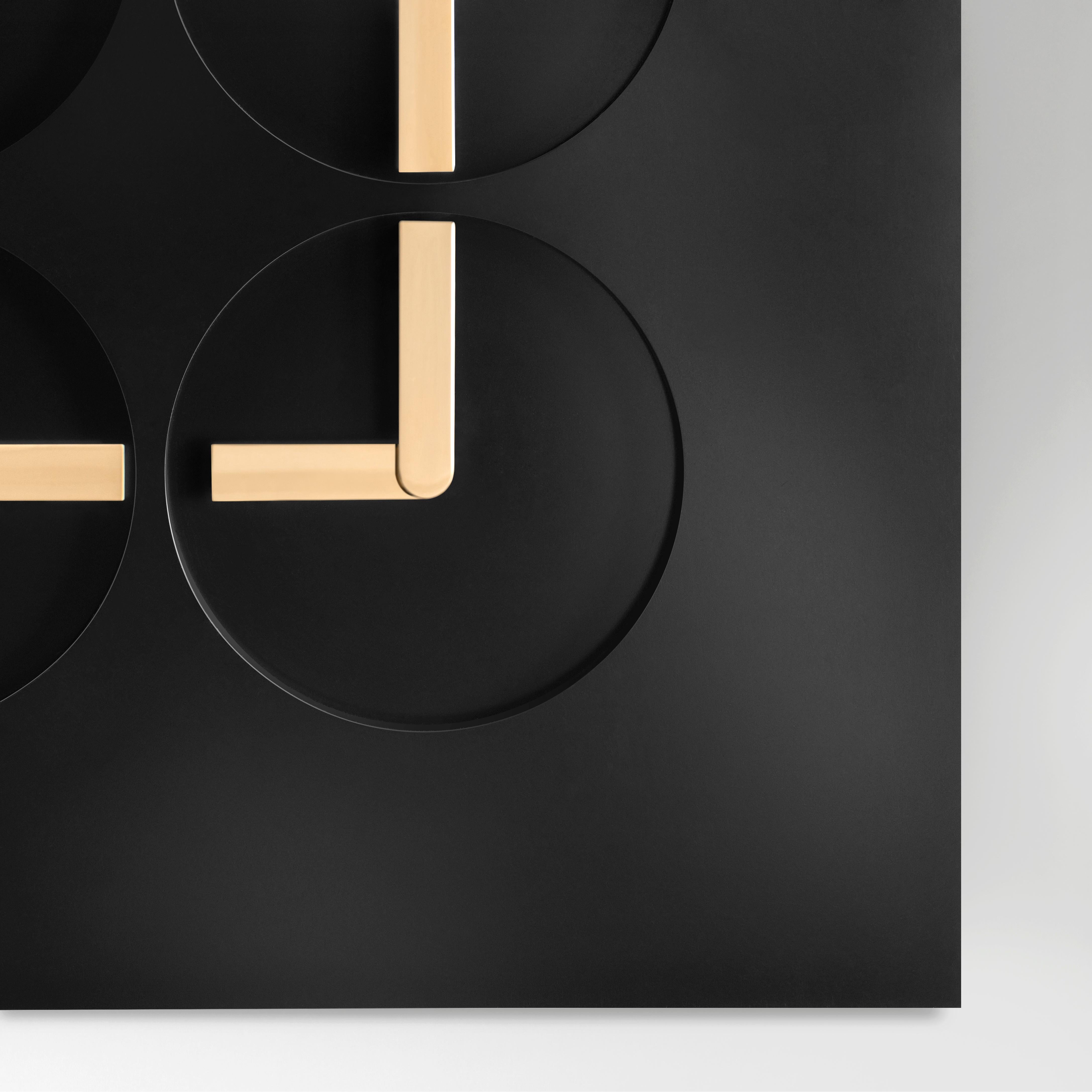 Clockclock 24 'Black' Kinetic Clock Gold Wall Sculpture by Humans since, 1982 In New Condition In Beverly Hills, CA
