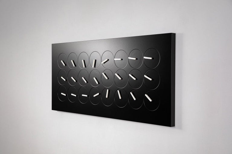 ClockClock L Black by Humans Since 1982, Sculpture, Wall Clock