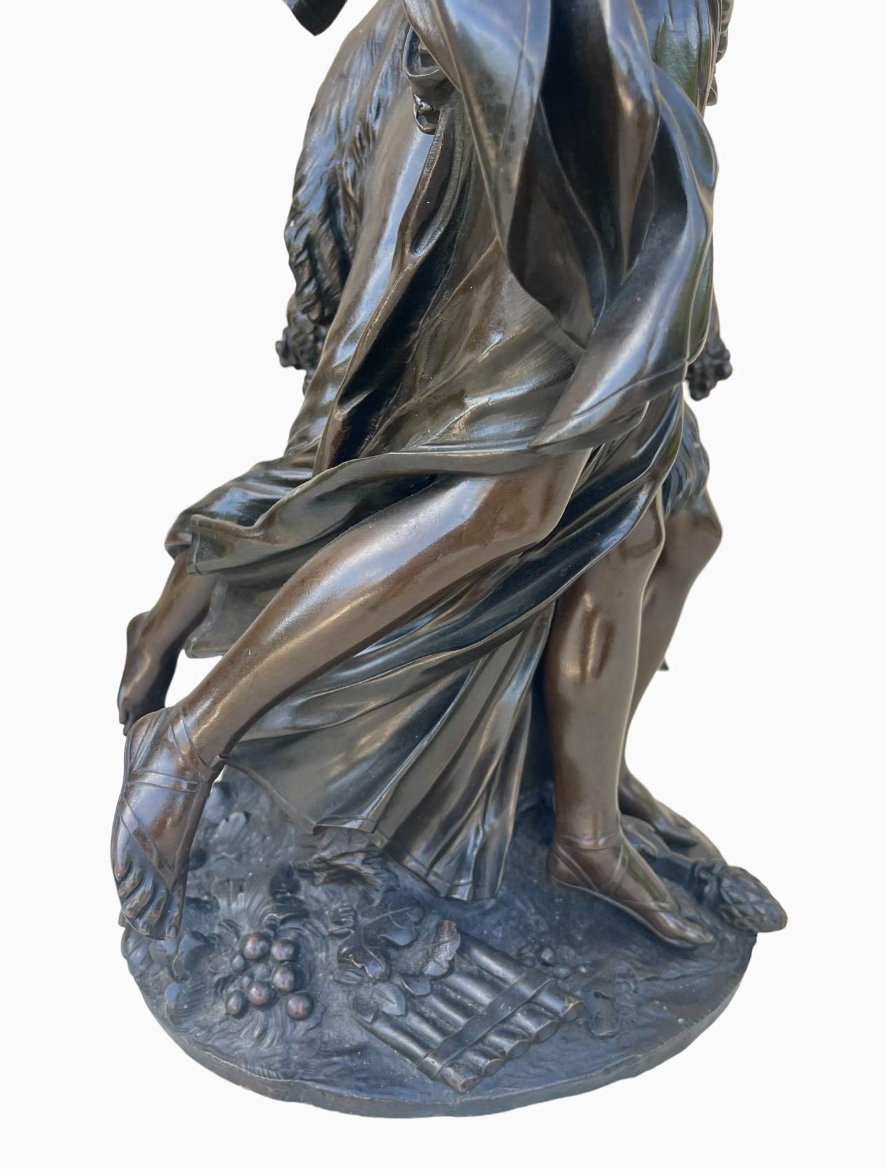 CLODION - Bronze, Bacchantes and Young Satyr For Sale 10