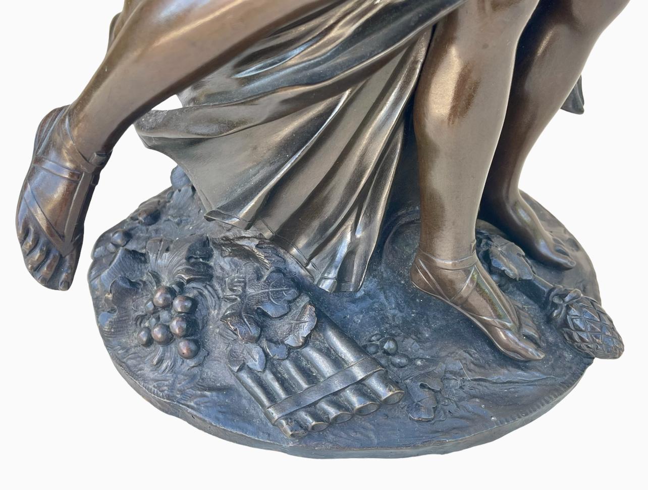 CLODION - Bronze, Bacchantes and Young Satyr For Sale 13