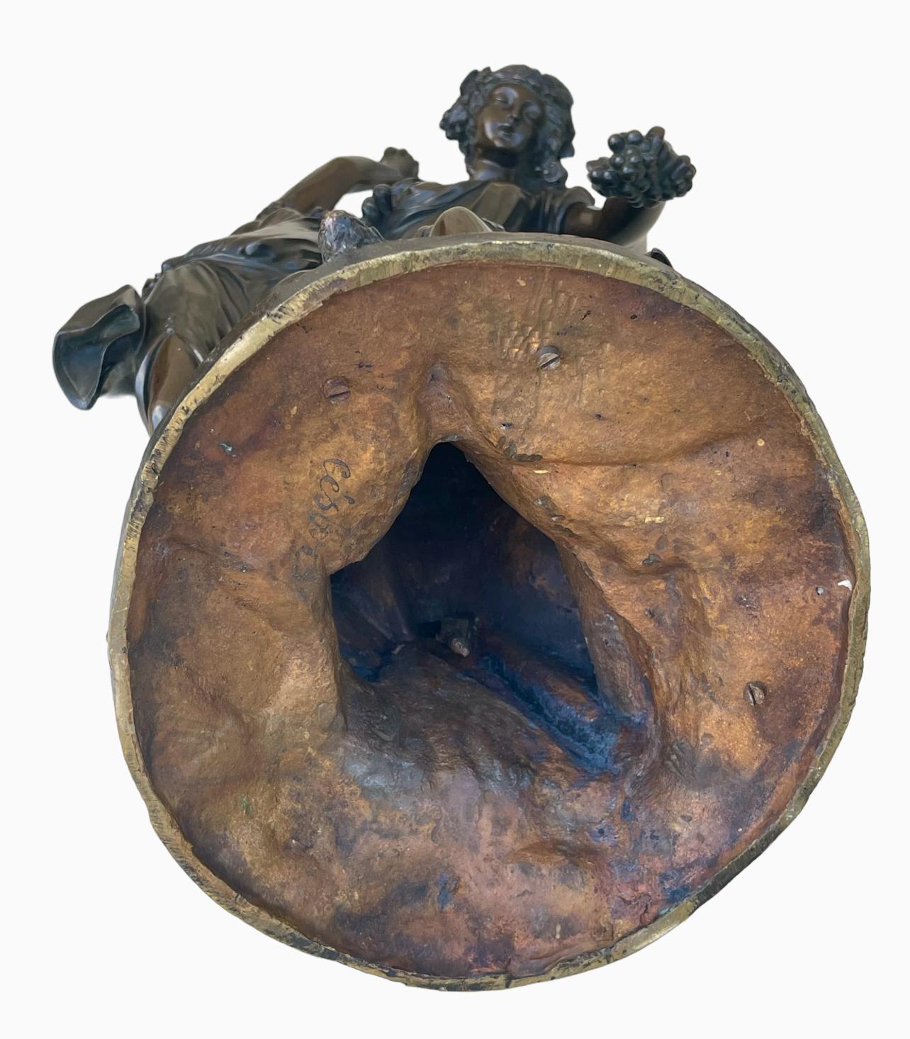 CLODION - Bronze, Bacchantes and Young Satyr For Sale 14