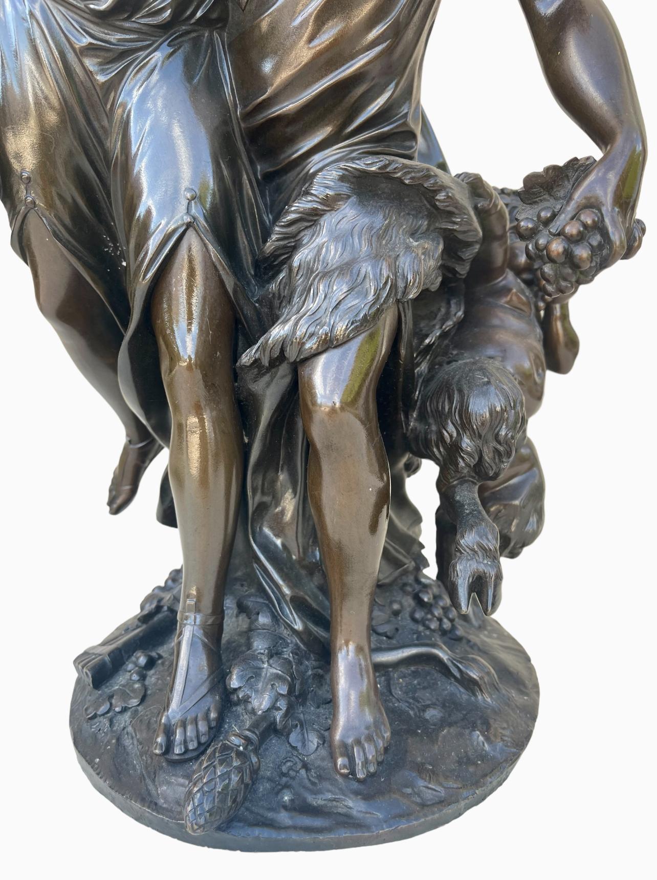 CLODION - Bronze, Bacchantes and Young Satyr For Sale 18