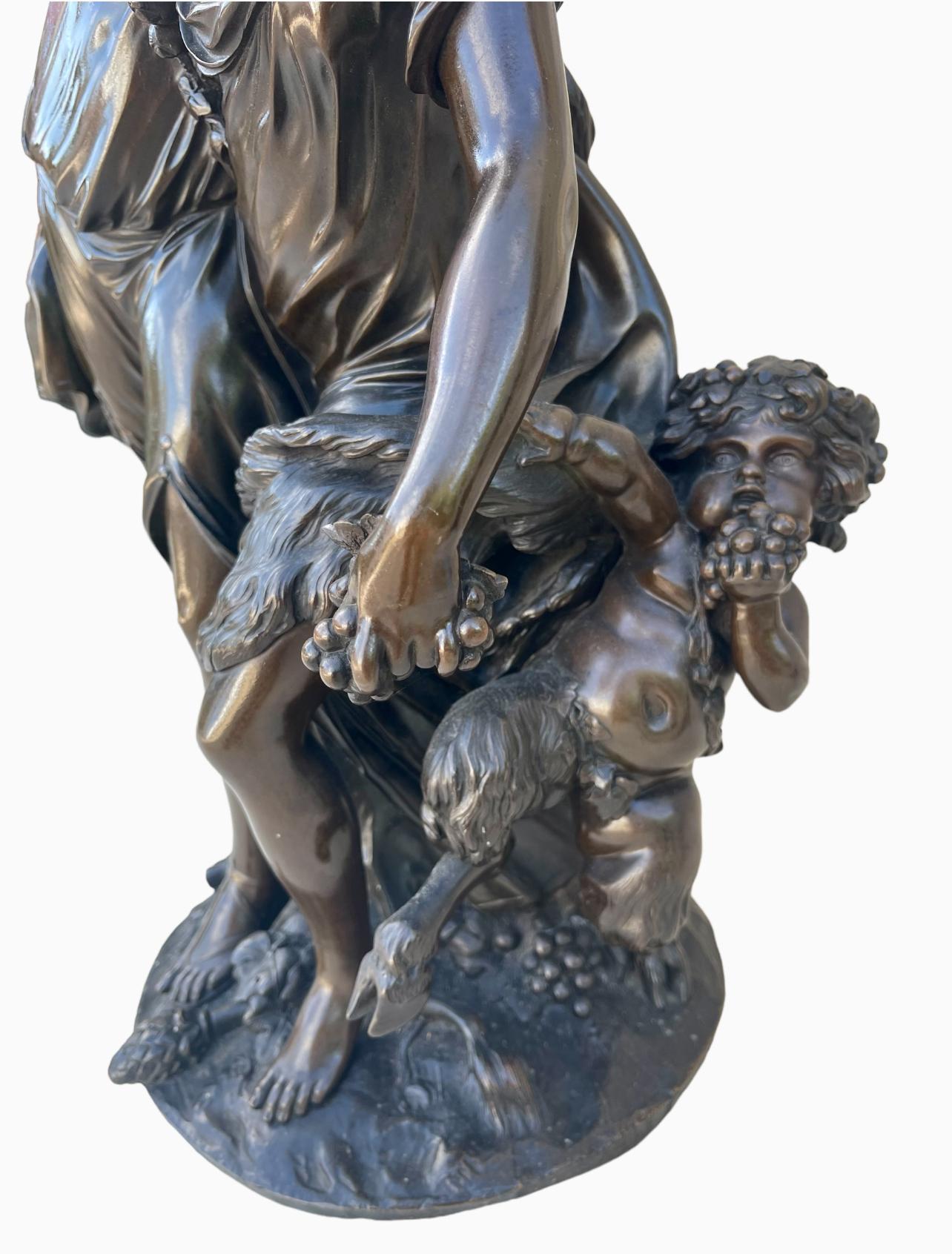 CLODION - Bronze, Bacchantes and Young Satyr For Sale 20