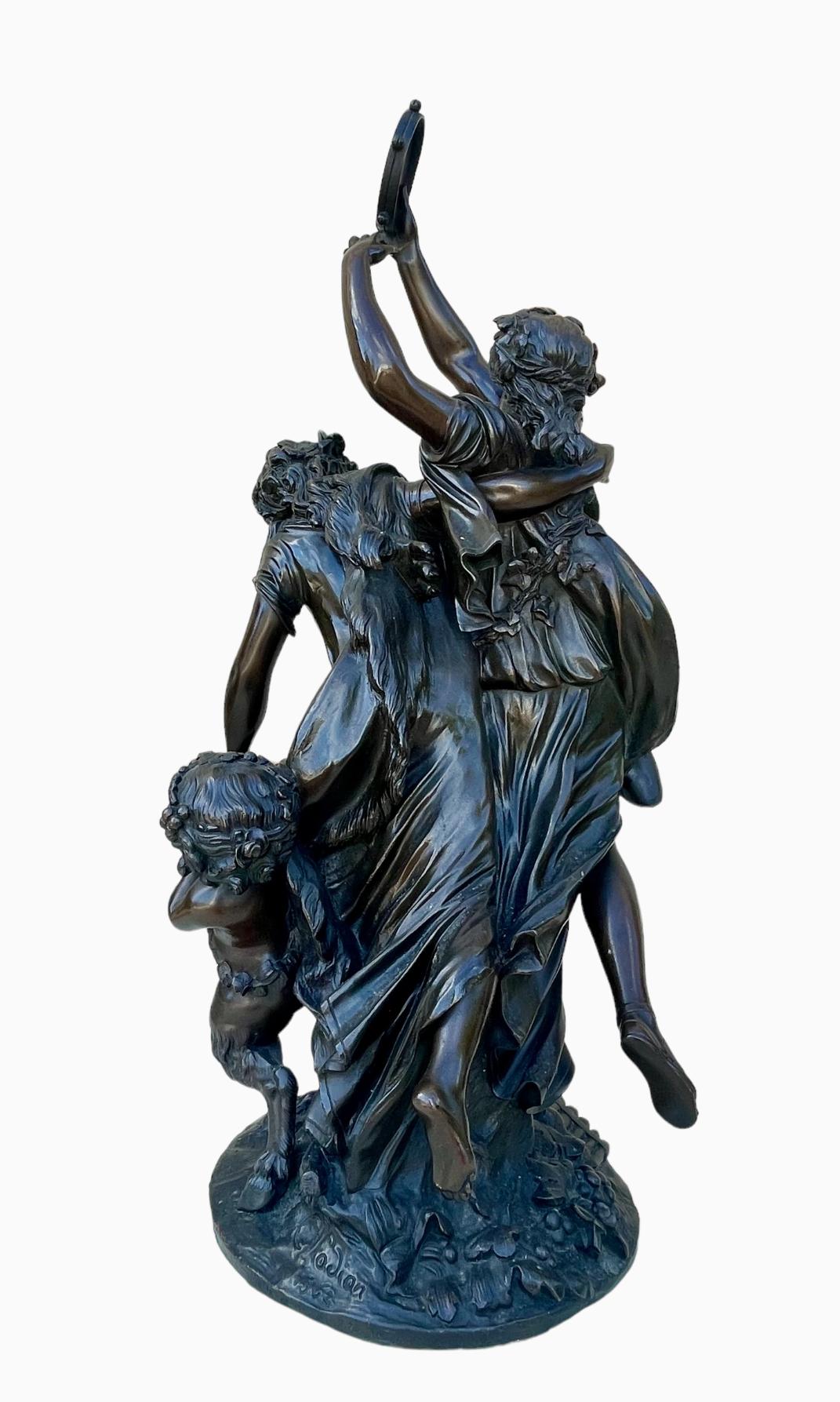 CLODION - Bronze, Bacchantes and Young Satyr For Sale 24