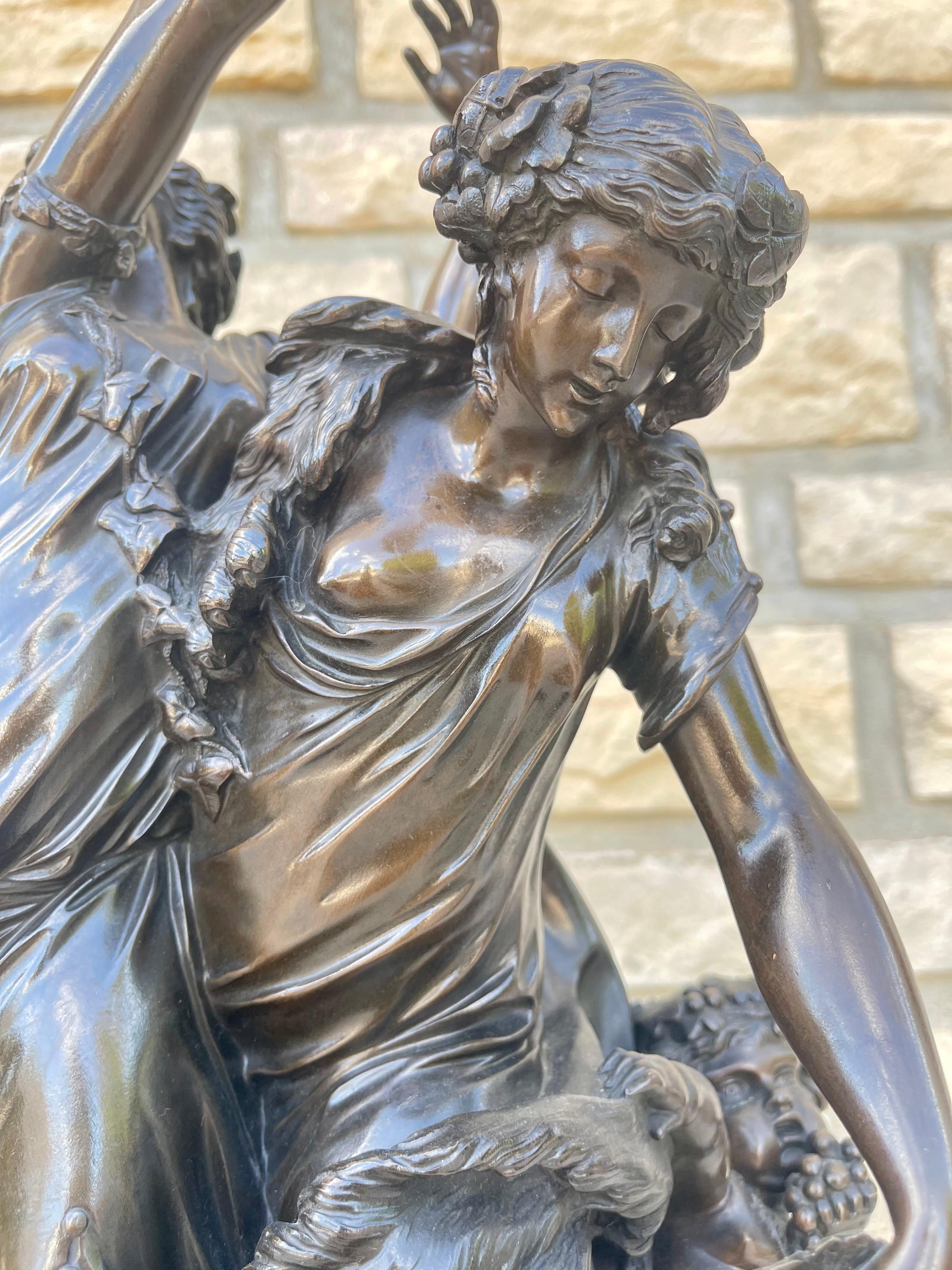 CLODION - Bronze, Bacchantes and Young Satyr For Sale 32