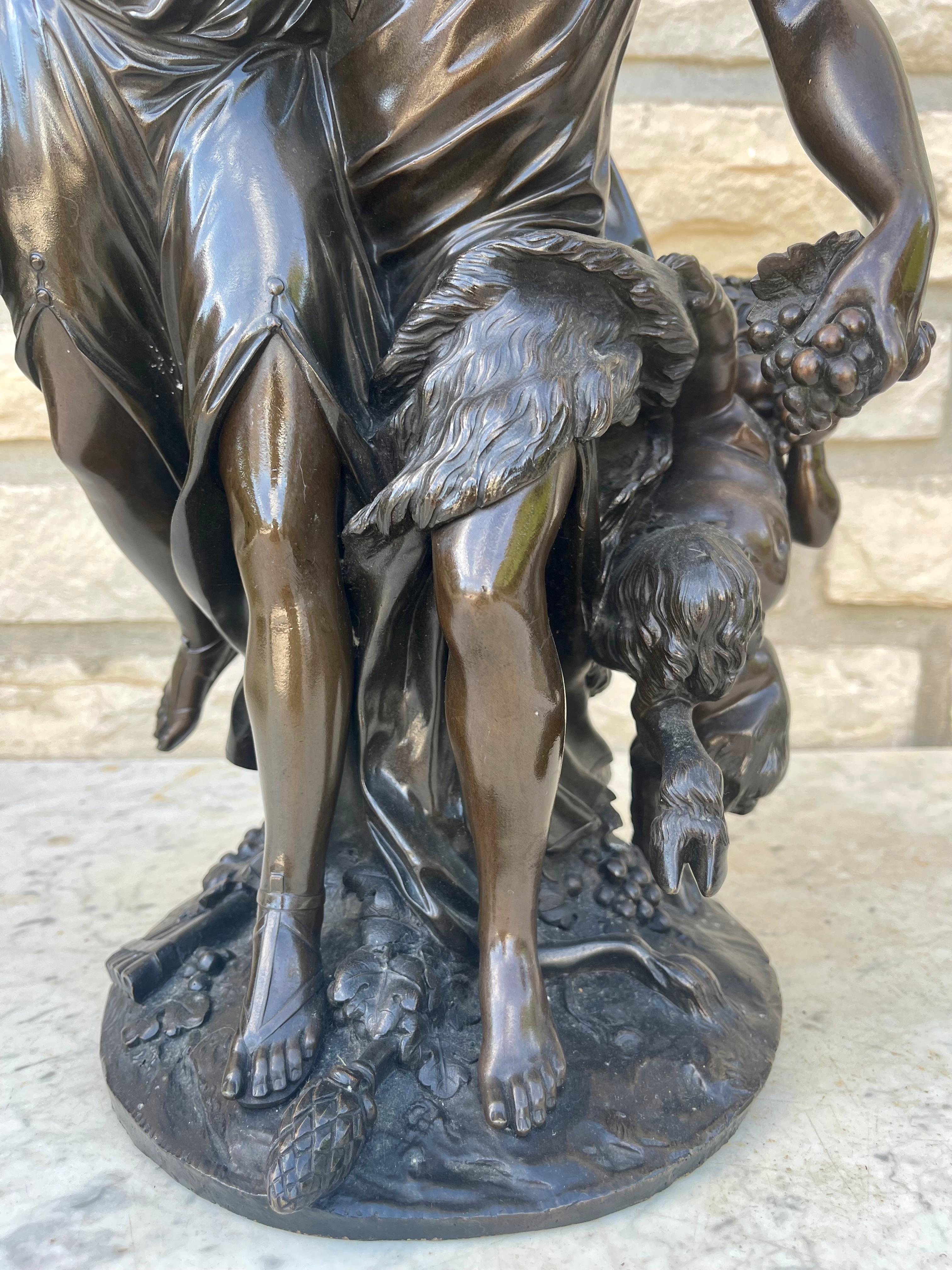 CLODION - Bronze, Bacchantes and Young Satyr For Sale 33