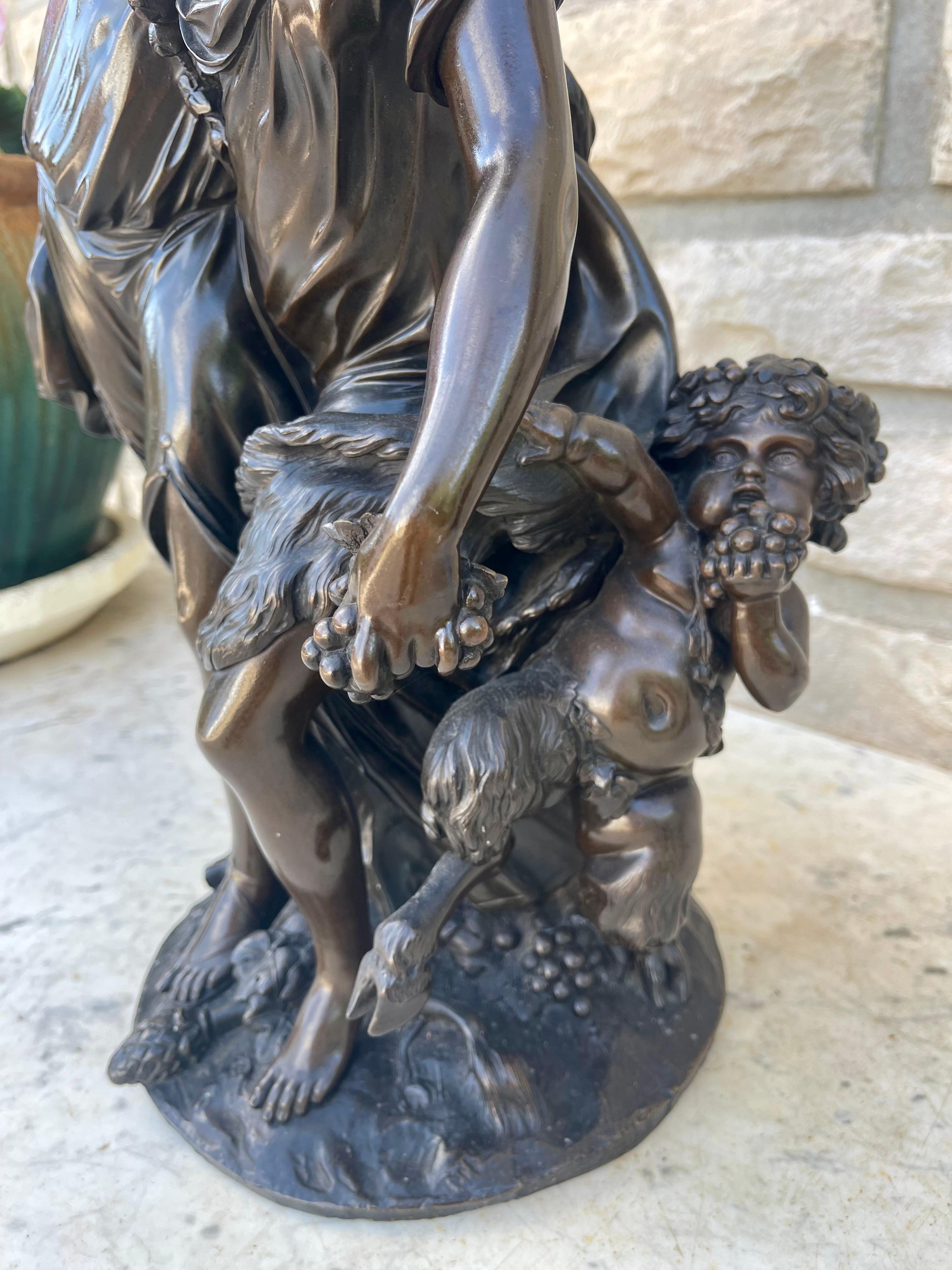 CLODION - Bronze, Bacchantes and Young Satyr For Sale 35