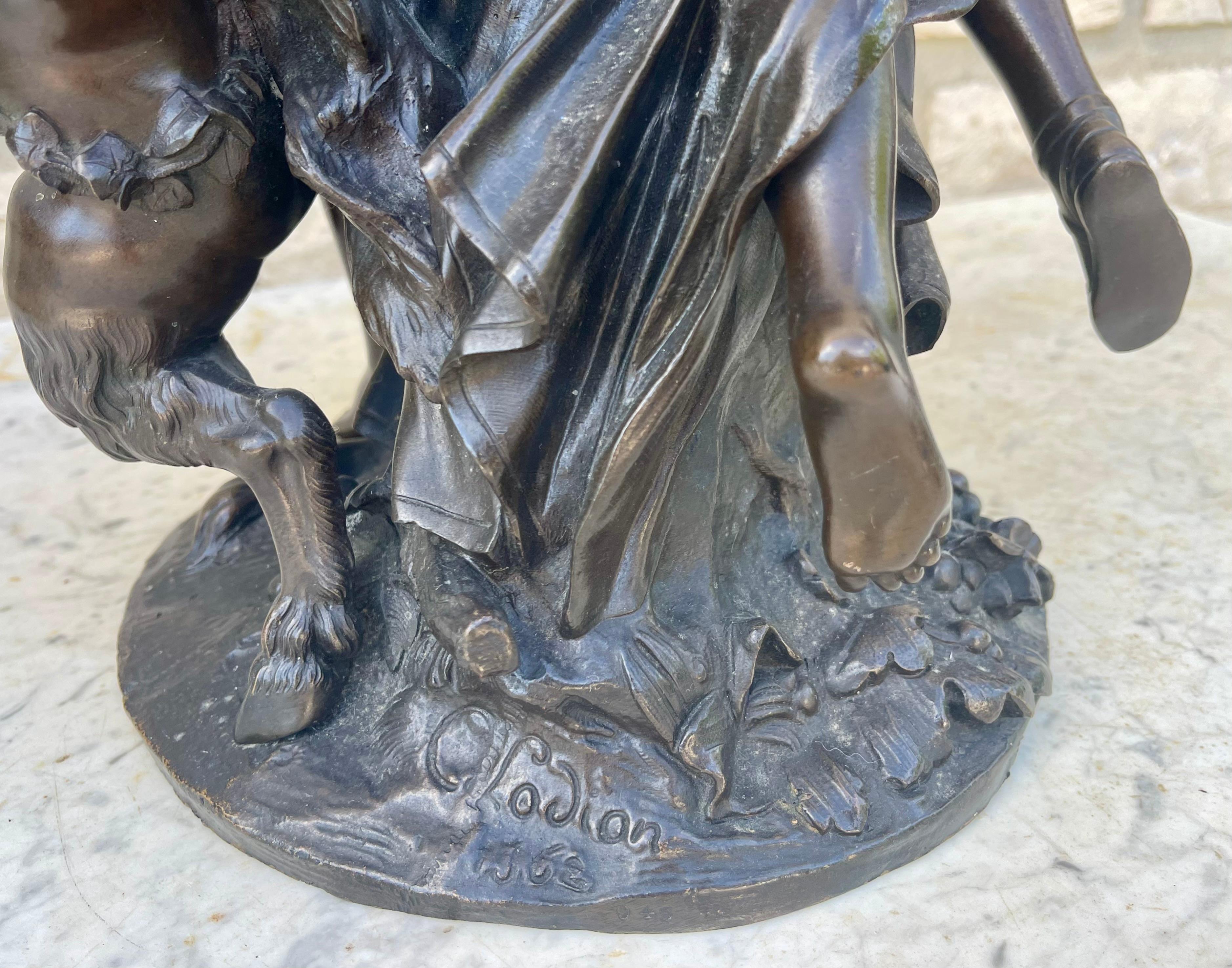 CLODION - Bronze, Bacchantes and Young Satyr For Sale 40