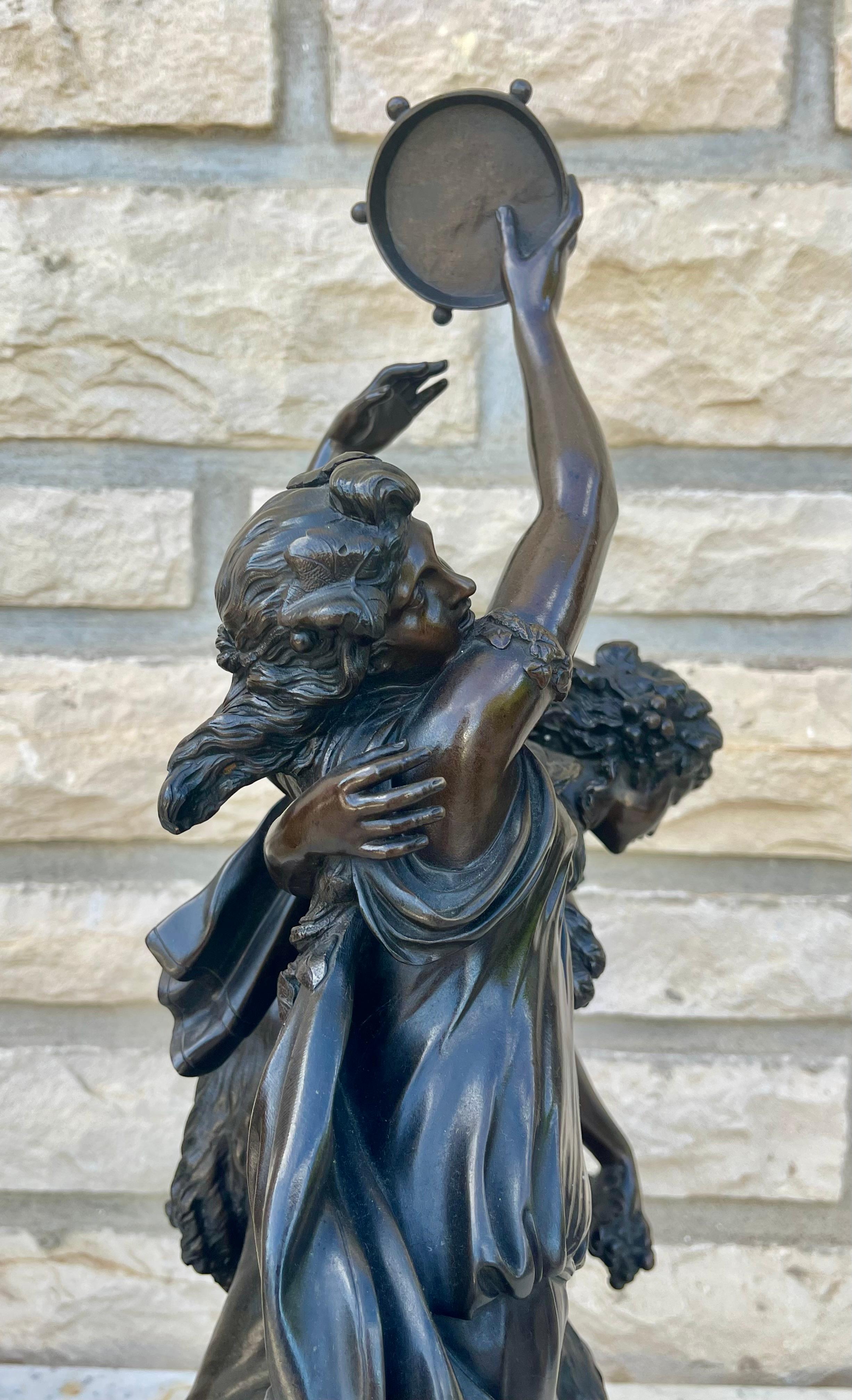 CLODION - Bronze, Bacchantes and Young Satyr For Sale 43