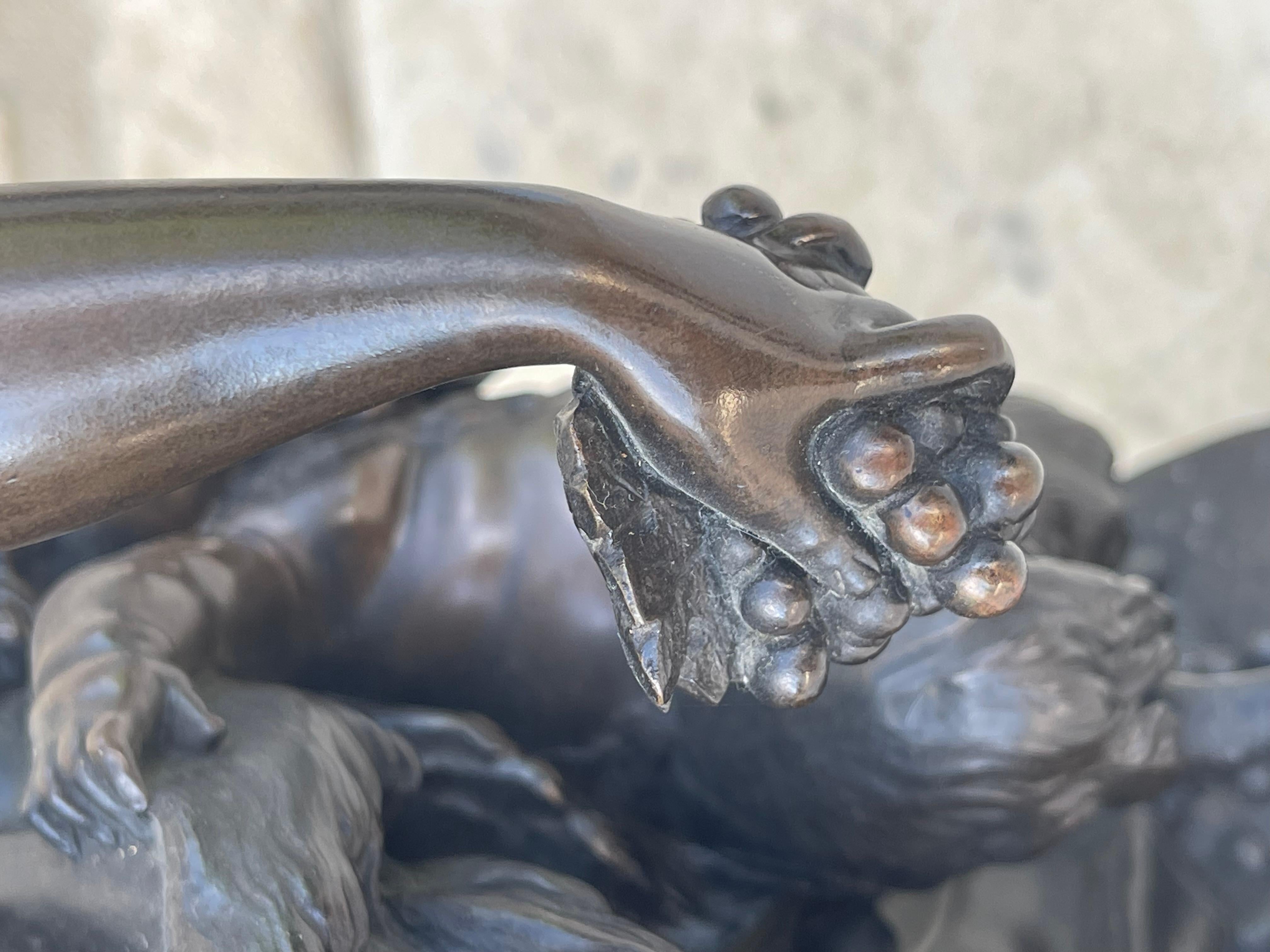 CLODION - Bronze, Bacchantes and Young Satyr For Sale 47