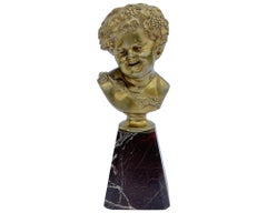 Clodion Bronze Bust Statue of a Boy