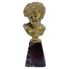 Clodion Bronze Bust Statue of a Boy