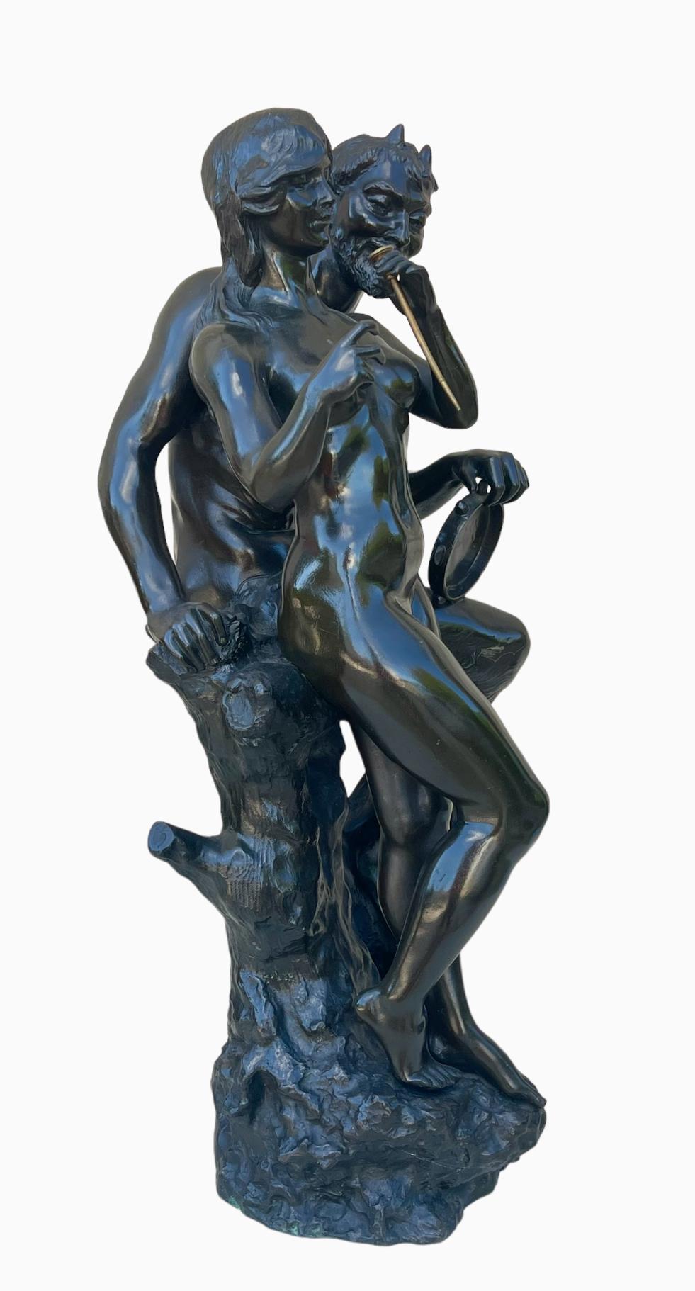 CLODION - Bronzo, Satiro e Baccante in vendita 9