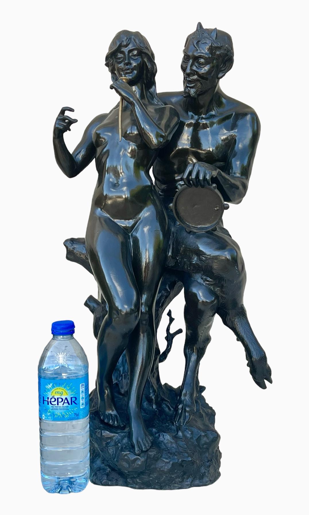 Francese CLODION - Bronzo, Satiro e Baccante in vendita