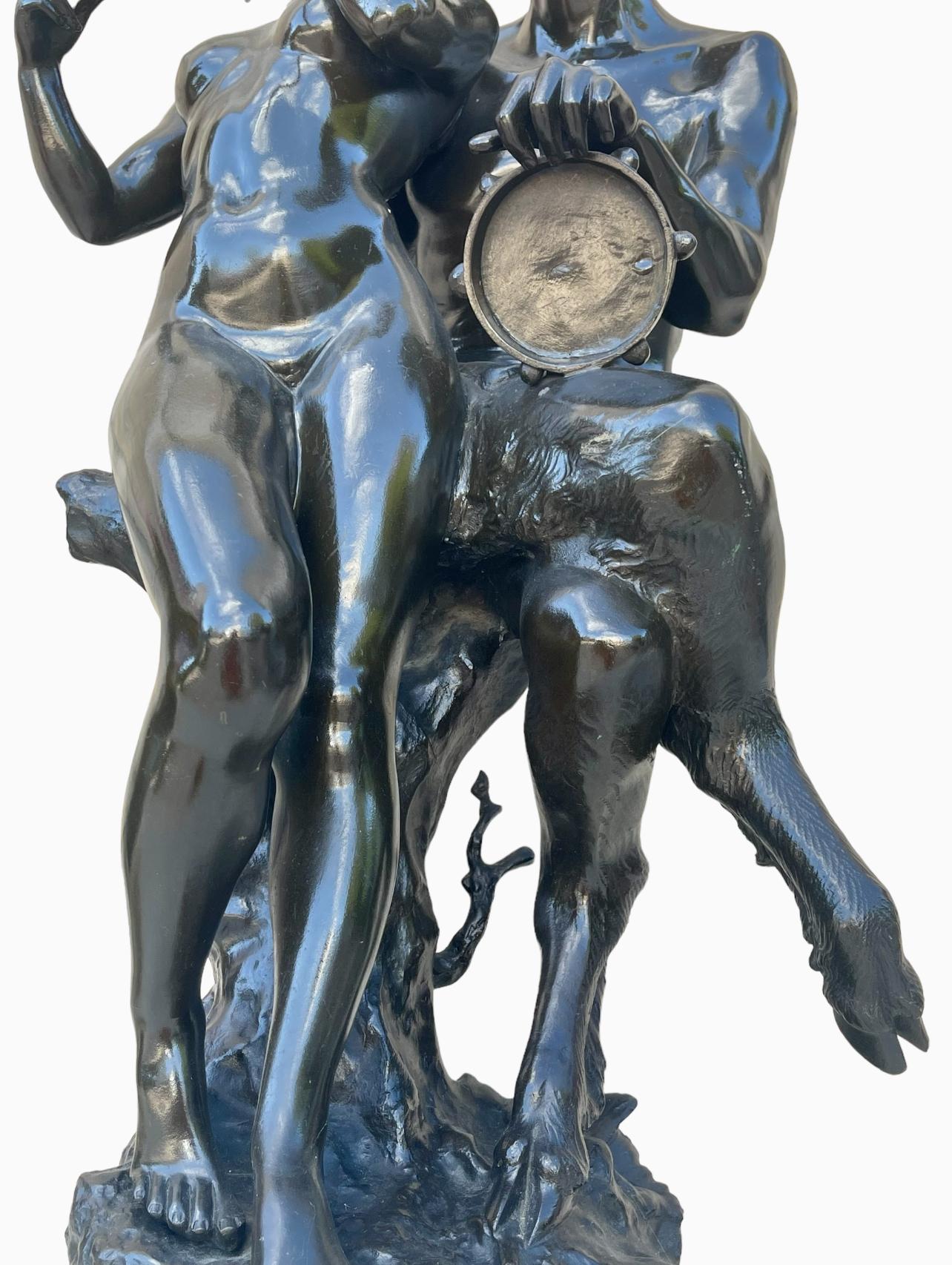 CLODION - Bronzo, Satiro e Baccante in vendita 2