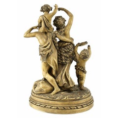 Sculpture en terre cuite de Clodion, Claude Michel, Triumph Bacchus