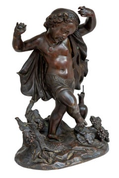 Clodion "Dancing Cherub" Patinated Bronze