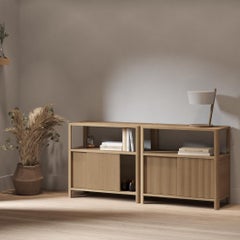 Cloe, Oak Shoe Rack with Wood Doors