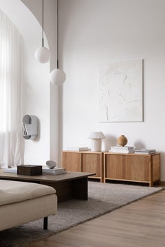 Cloe, Oak TV Stand with Wood Doors