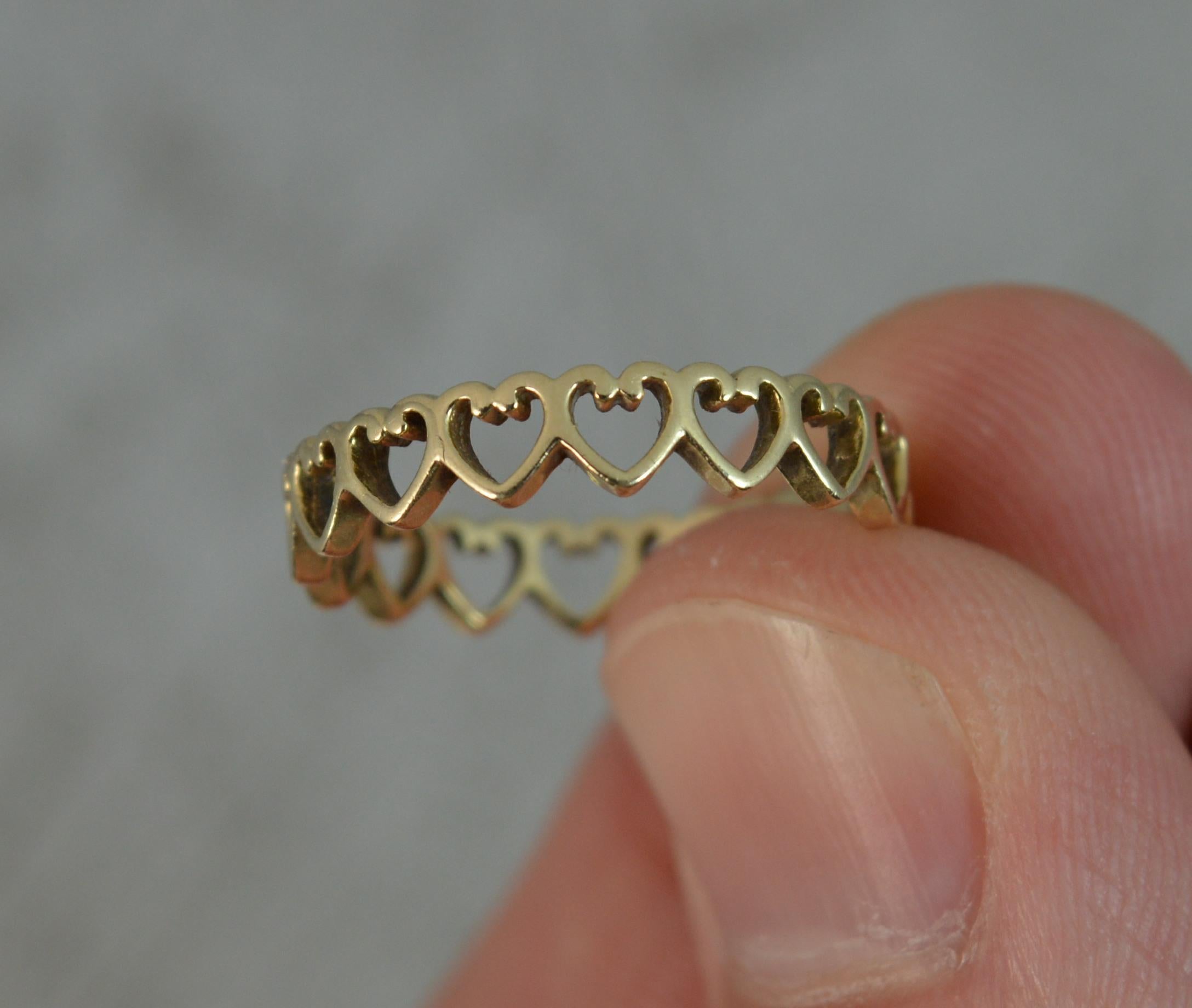 Clogau Designer 9 Carat Gold Full Eternity Heart Stack Band Ring In Excellent Condition In St Helens, GB