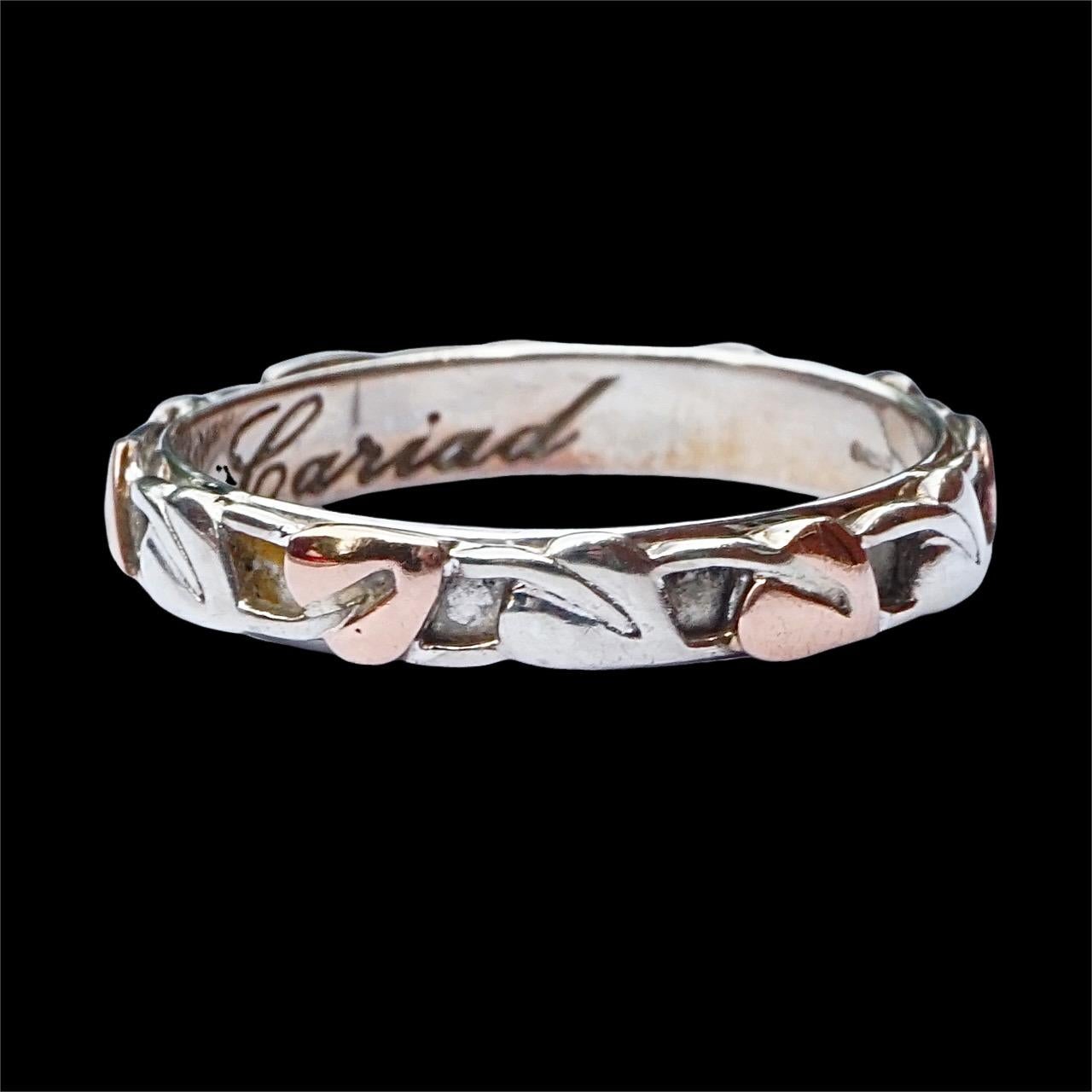 Clogau Sterling Silver and 9K Gold Cariad Ring For Sale 2