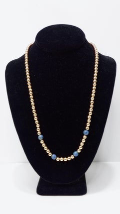 Cloisonne and 14k Gold Beaded Necklace