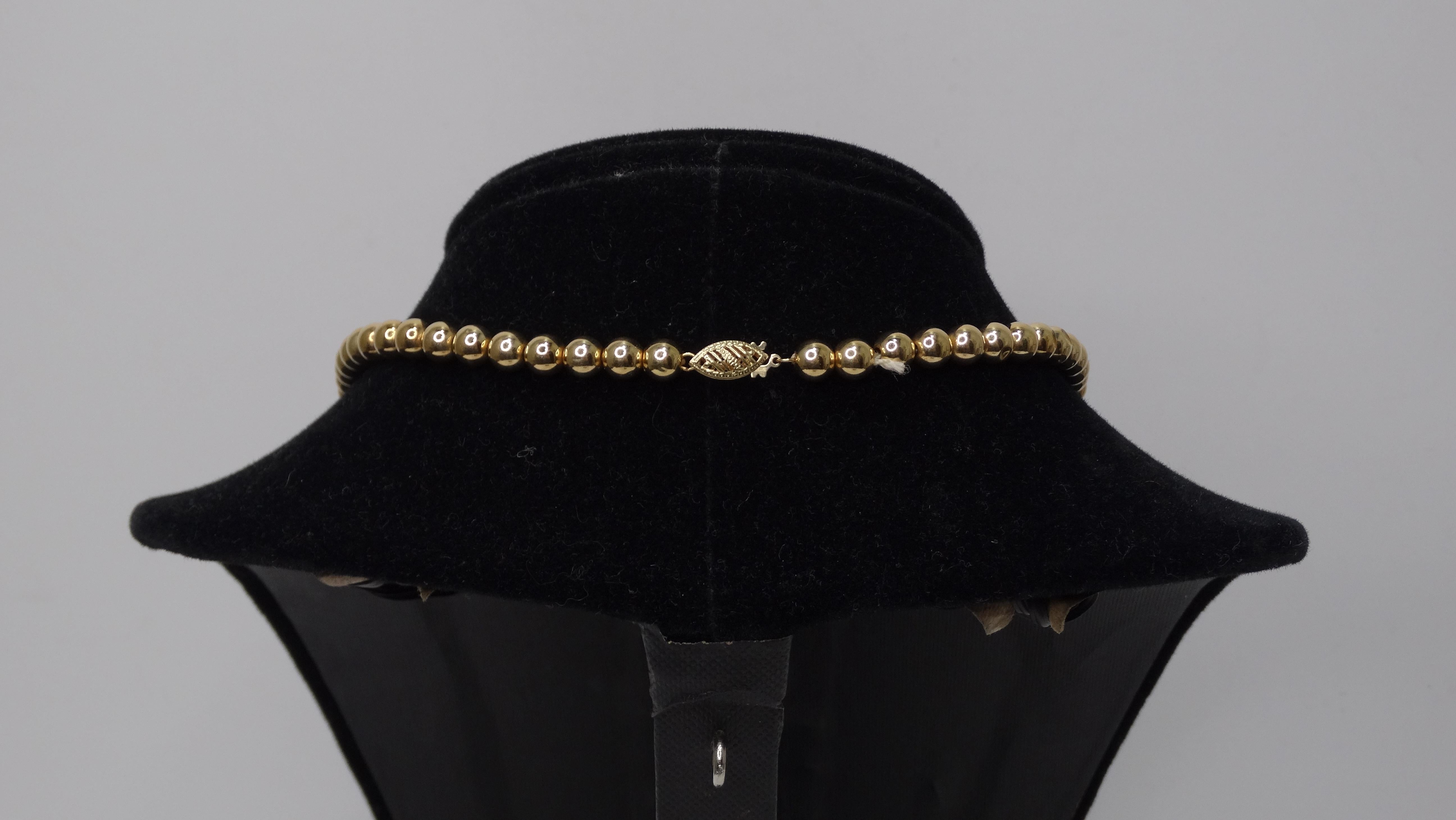 Perlenkette aus Cloisonné und 14k Gold mit Perlen im Angebot 1