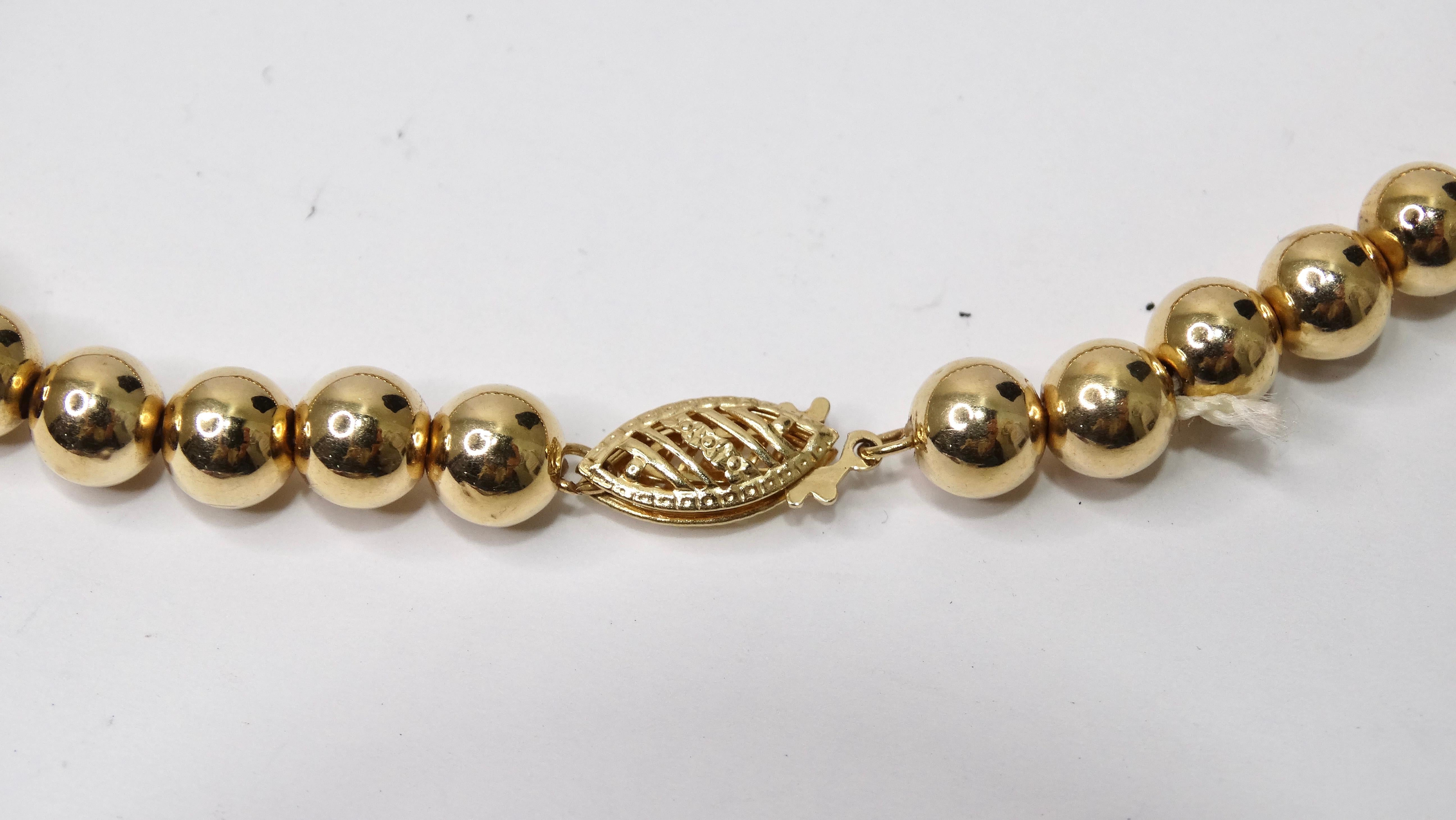 Perlenkette aus Cloisonné und 14k Gold mit Perlen im Angebot 4