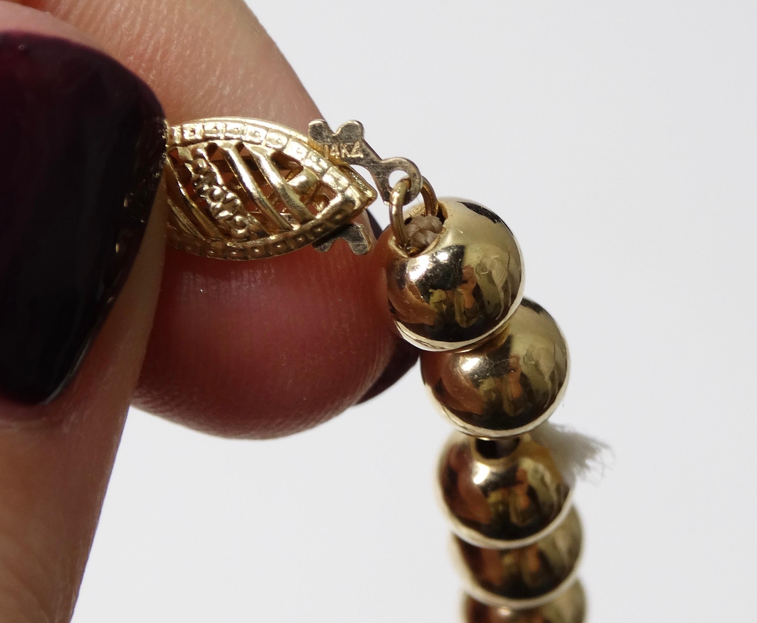 Perlenkette aus Cloisonné und 14k Gold mit Perlen im Angebot 5